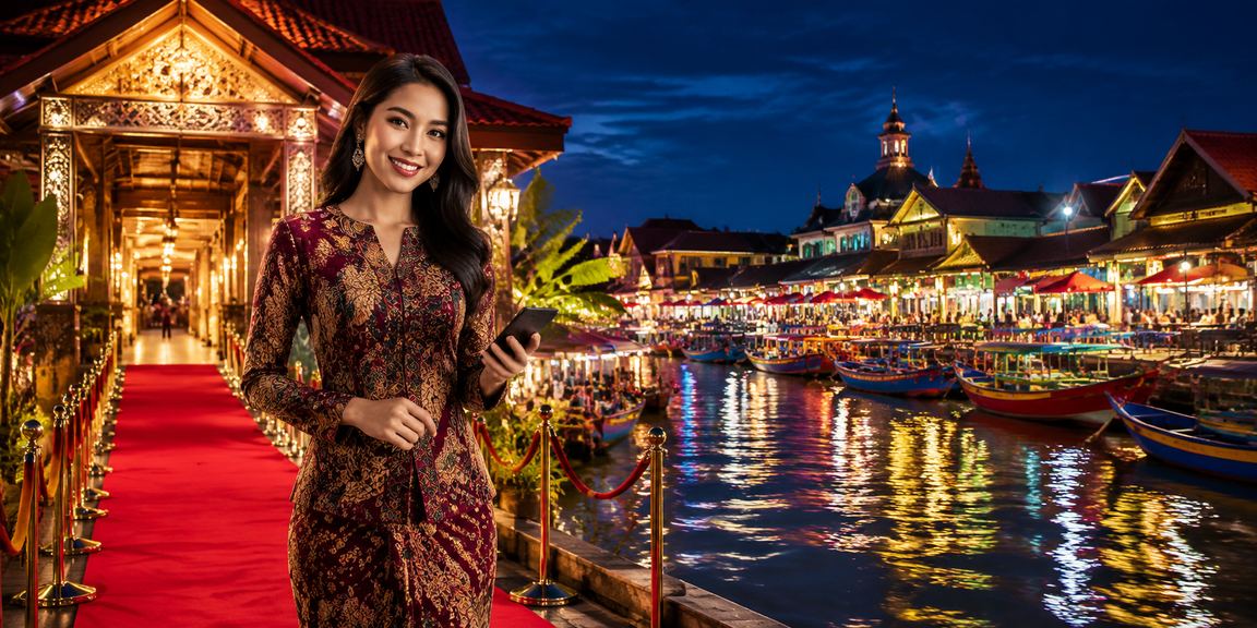 Pengguna berpakaian batik di Kota Bharu membuat deposit ke platform kaya88